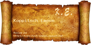 Koppitsch Emese névjegykártya